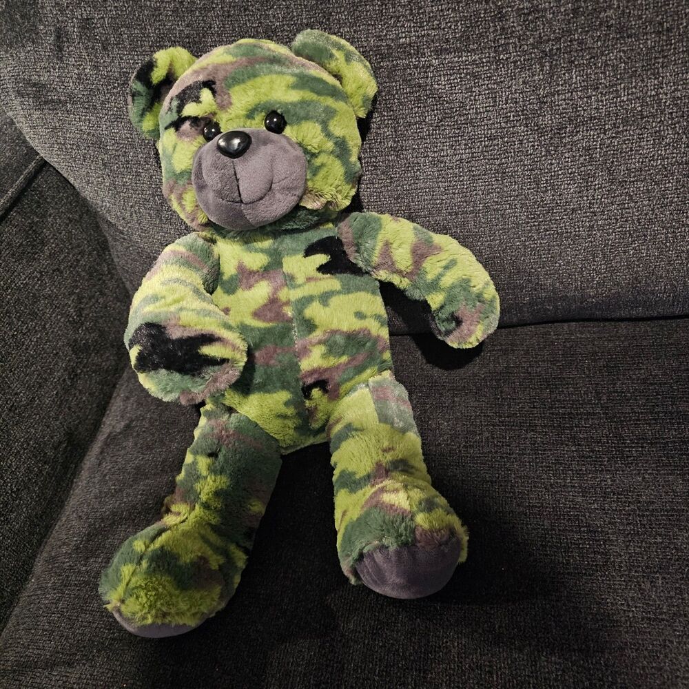 ​Teddy Mountain Camo Bear Plush Green Camouflage Stuffed Animal